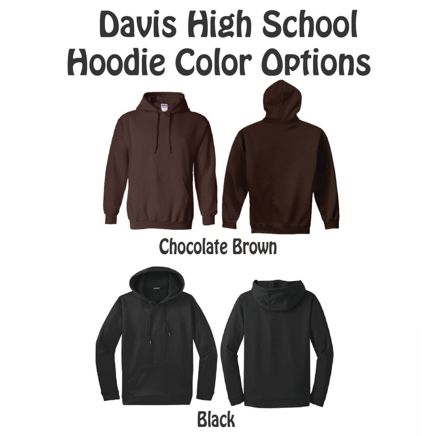 Davis High School Pickleball Club | Unisex Black Hoodie Athletic Sweatshirts | 50% Cotton/50% Polyester