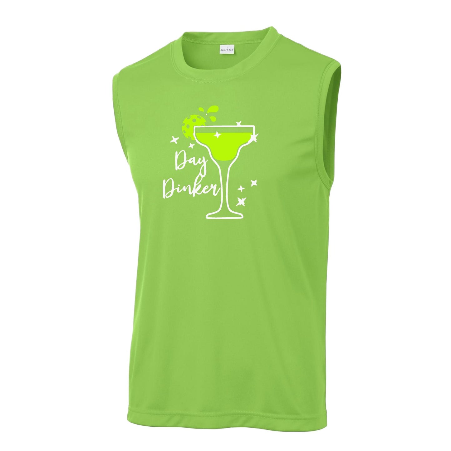 Day Dinker Pickleball Lime | Men's Sleeveless Athletic Performance T-Shirt | 100% Polyester