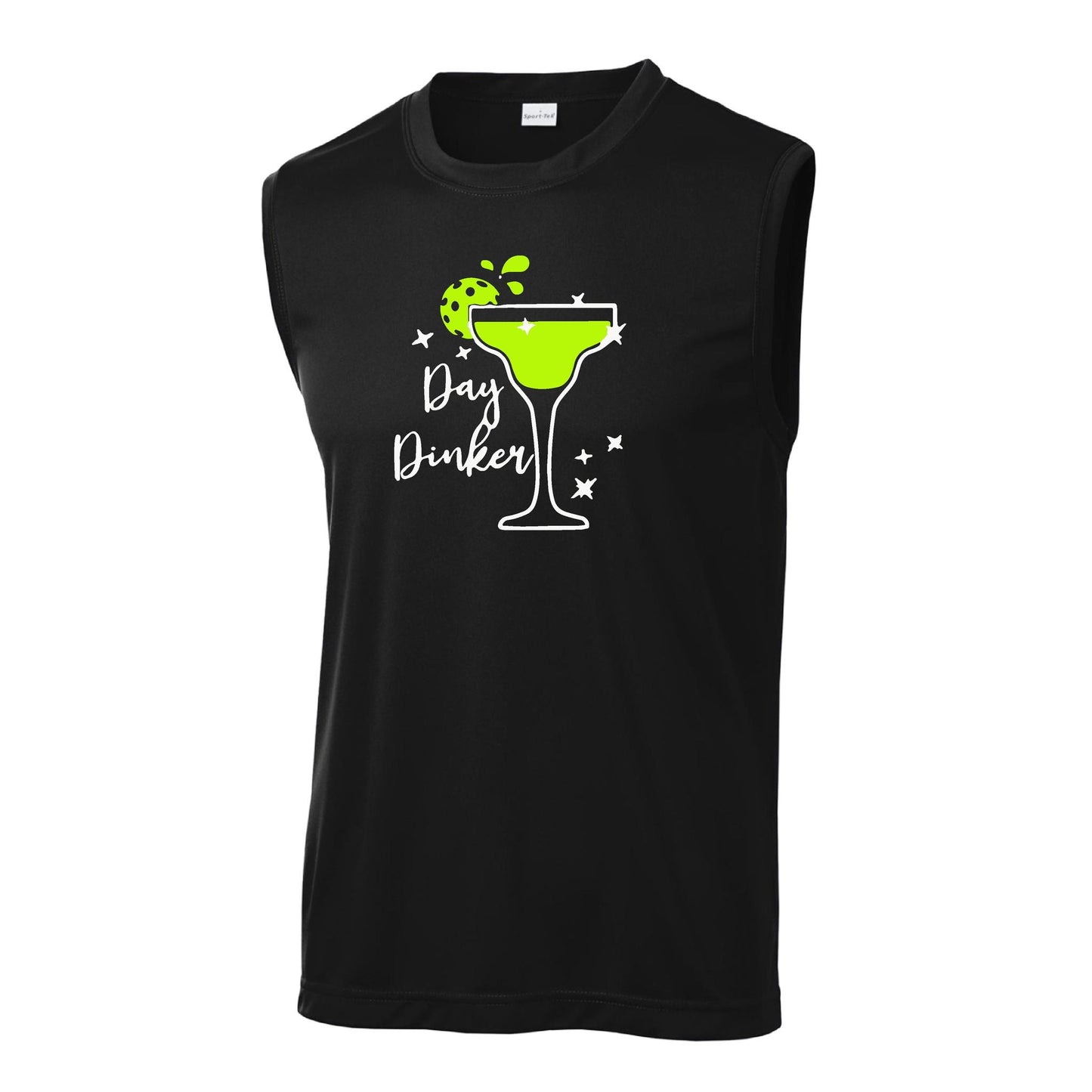 Day Dinker Pickleball Lime | Men's Sleeveless Athletic Performance T-Shirt | 100% Polyester