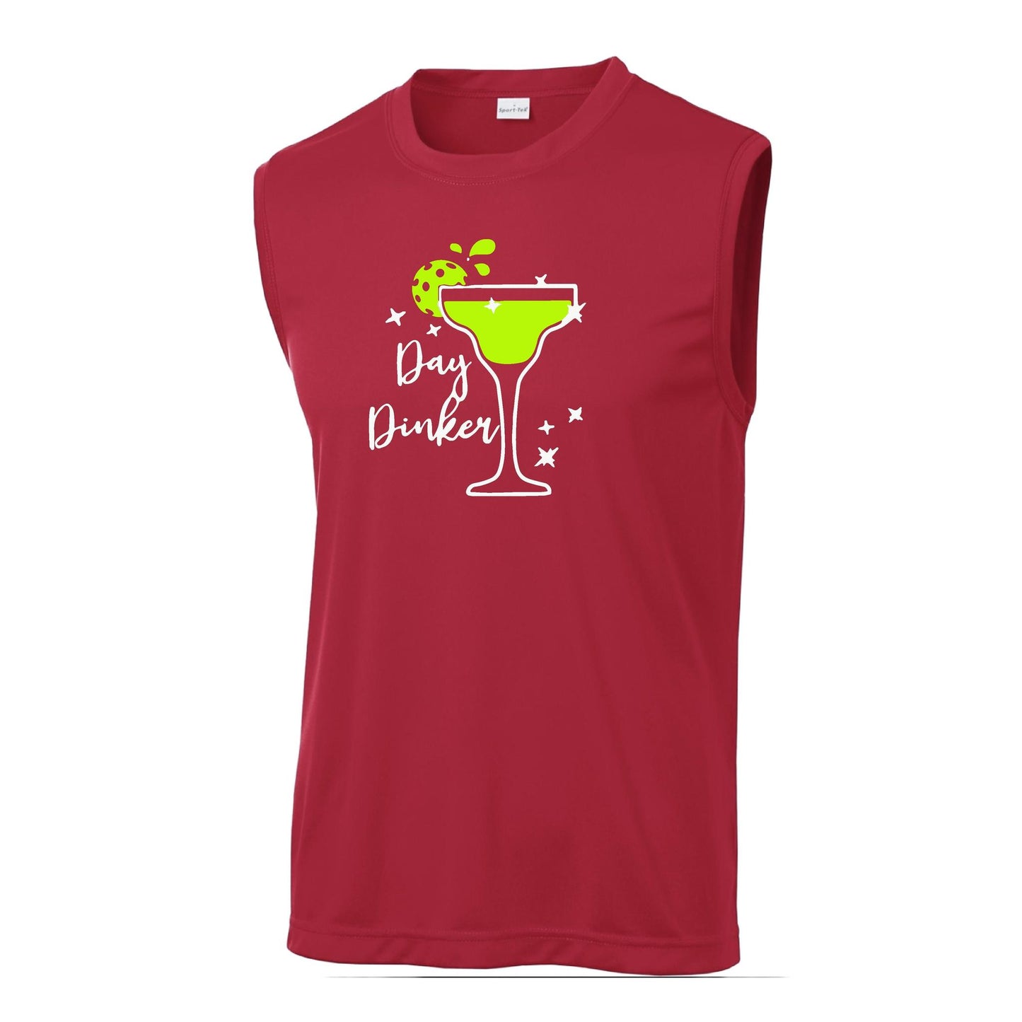 Day Dinker Pickleball Lime | Men's Sleeveless Athletic Performance T-Shirt | 100% Polyester