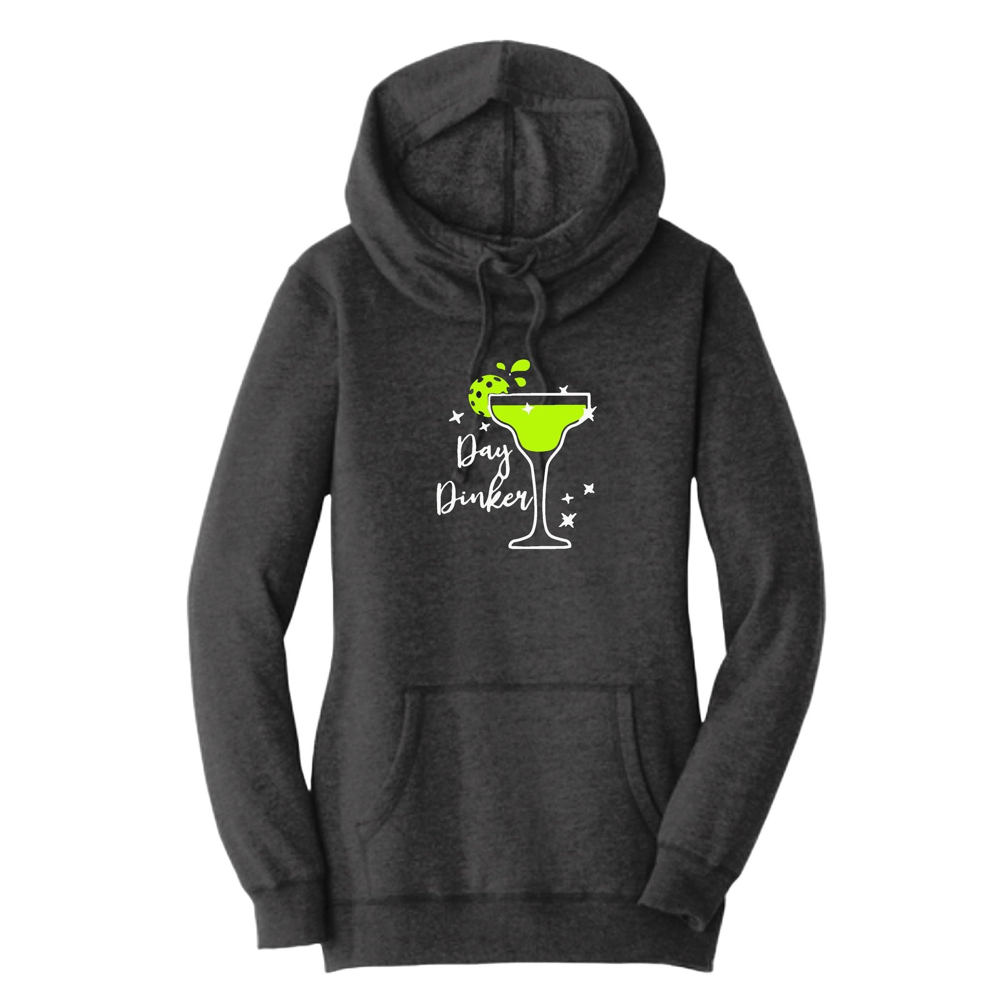 Day Dinker Pickleball Lime | Women’s Cowl-Neck Hoodie Pickleball Sweatshirt | 55% Cotton 45% Poly Fleece