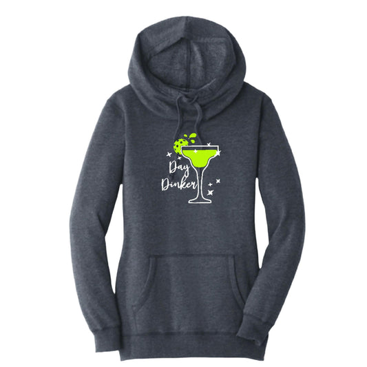 Day Dinker Pickleball Lime | Women’s Cowl-Neck Hoodie Pickleball Sweatshirt | 55% Cotton 45% Poly Fleece