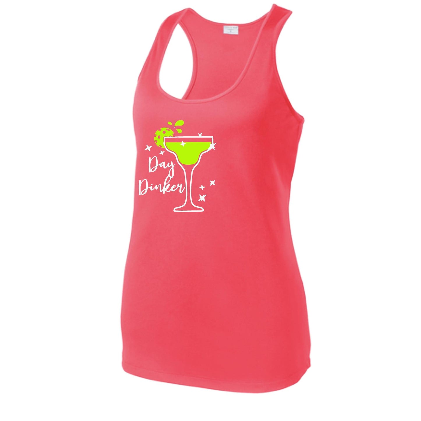 Day Dinker Pickleball Lime | Women's Racerback Pickleball Tank | 100% Polyester