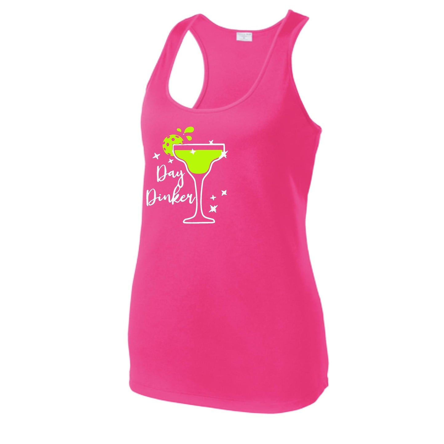 Day Dinker Pickleball Lime | Women's Racerback Pickleball Tank | 100% Polyester