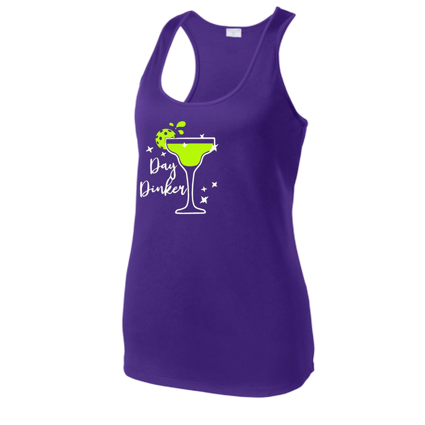 Day Dinker Pickleball Lime | Women's Racerback Pickleball Tank | 100% Polyester