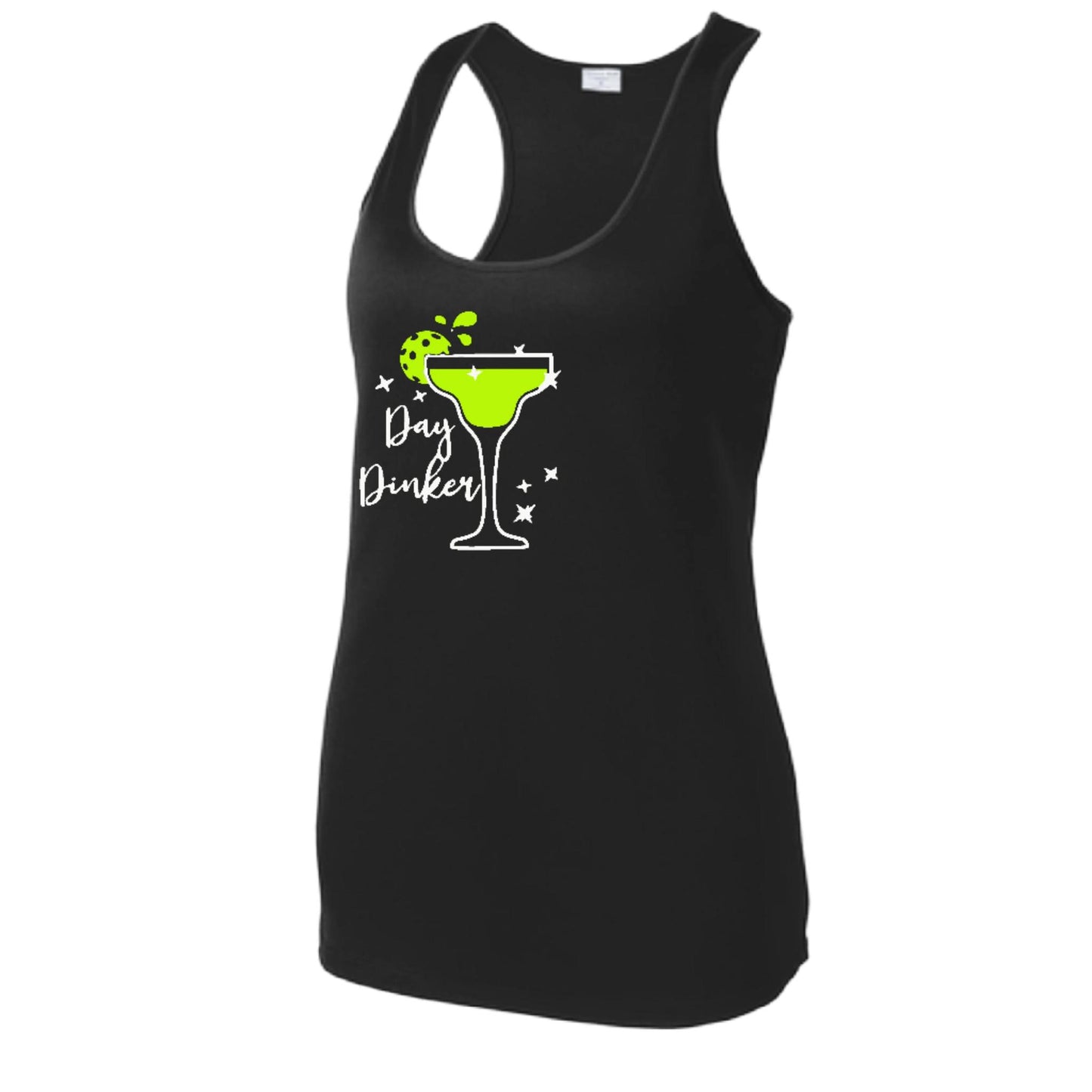 Day Dinker Pickleball Lime | Women's Racerback Pickleball Tank | 100% Polyester