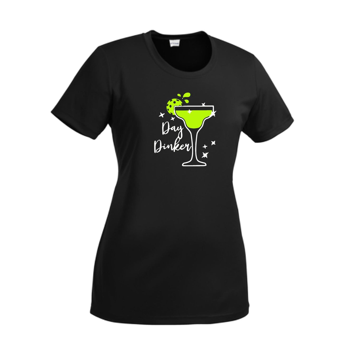 Day Dinker Pickleball Lime | Women’s Short Sleeve Crewneck Pickleball Performance T-Shirts | 100% Polyester