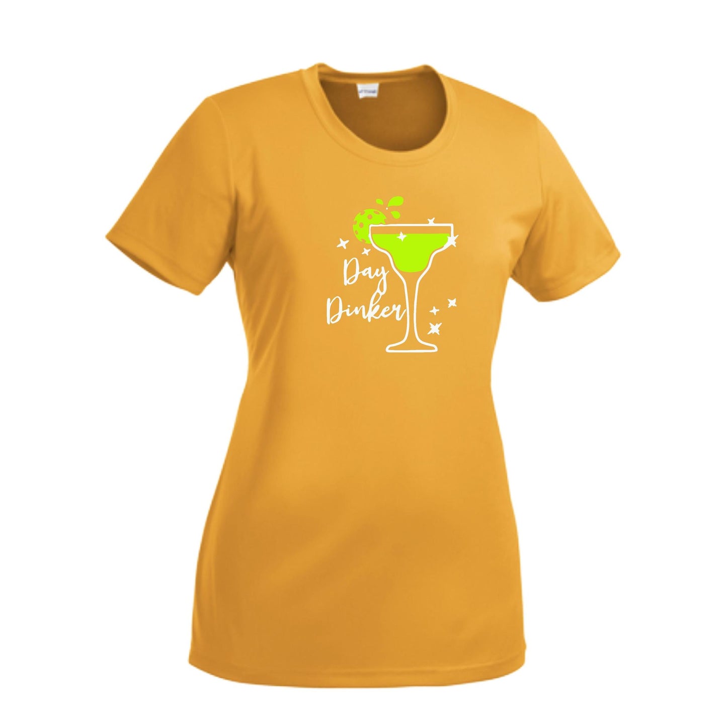 Day Dinker Pickleball Lime | Women’s Short Sleeve Crewneck Pickleball Performance T-Shirts | 100% Polyester