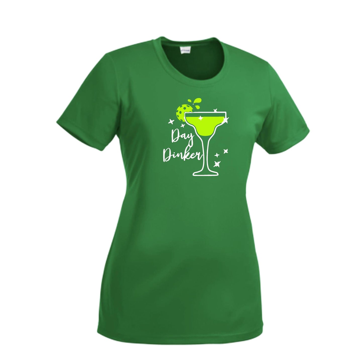 Day Dinker Pickleball Lime | Women’s Short Sleeve Crewneck Pickleball Performance T-Shirts | 100% Polyester