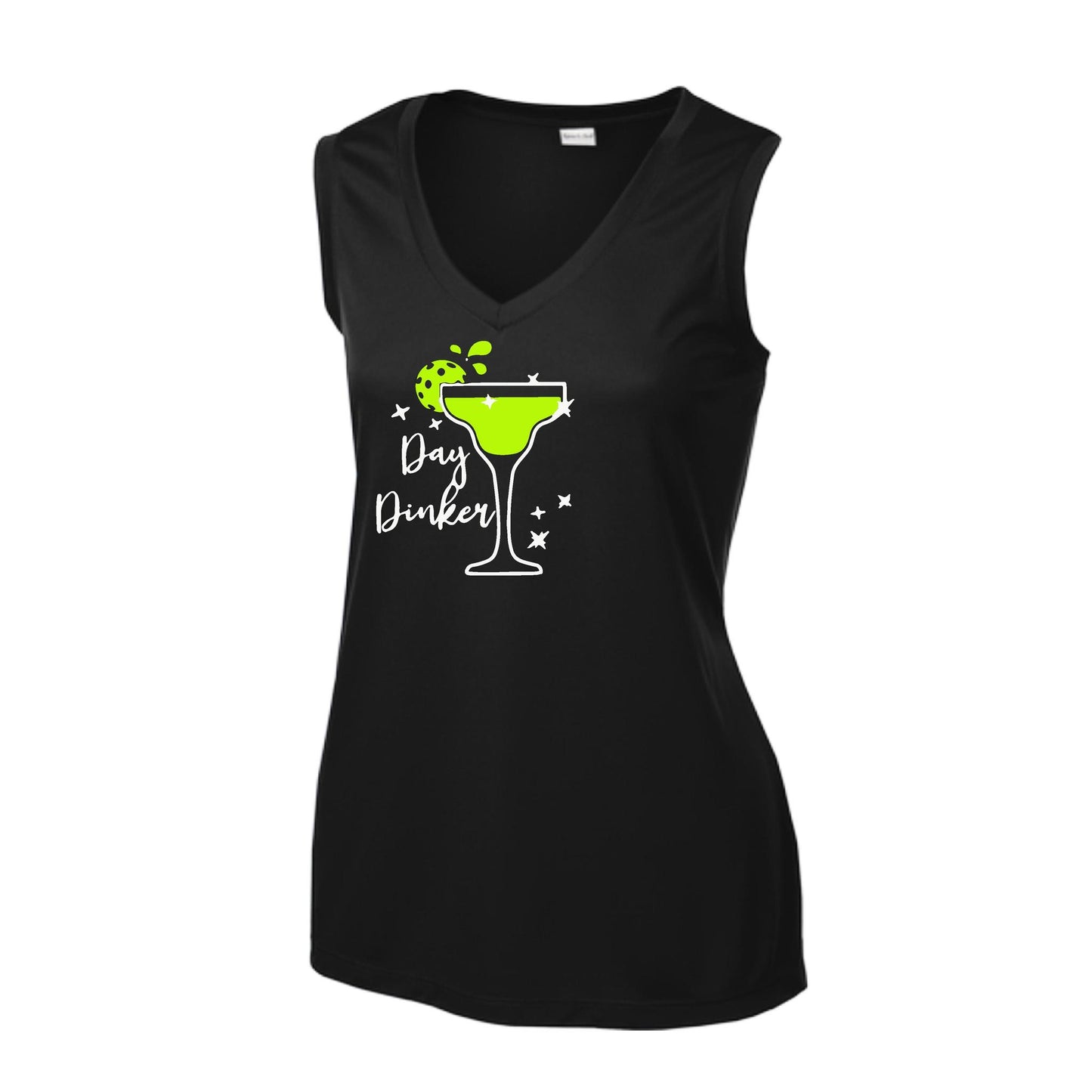Day Dinker Pickleball Lime | Women’s Sleeveless Athletic Performance T-Shirt | 100% Polyester