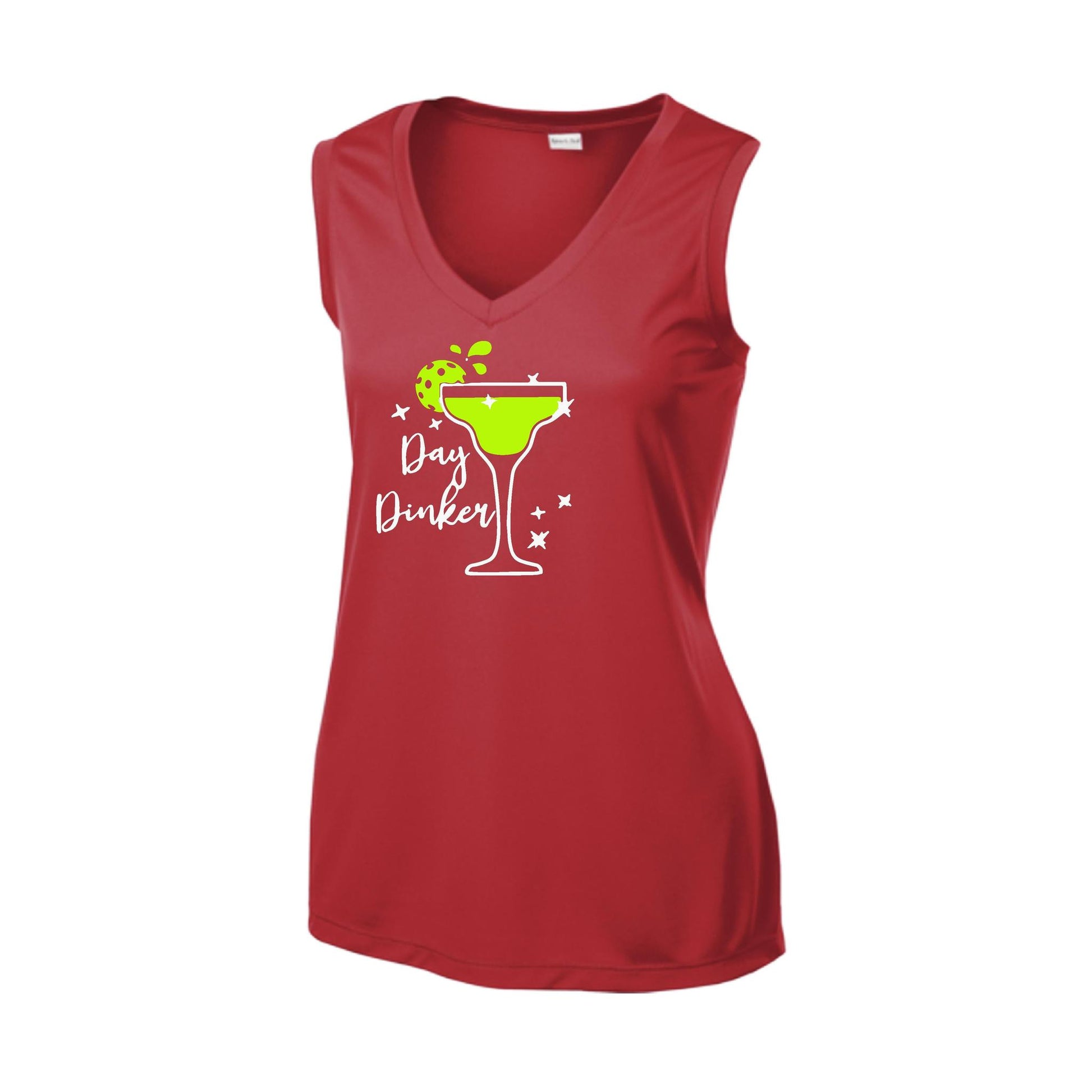 Day Dinker Pickleball Lime | Women’s Sleeveless Athletic Performance T-Shirt | 100% Polyester