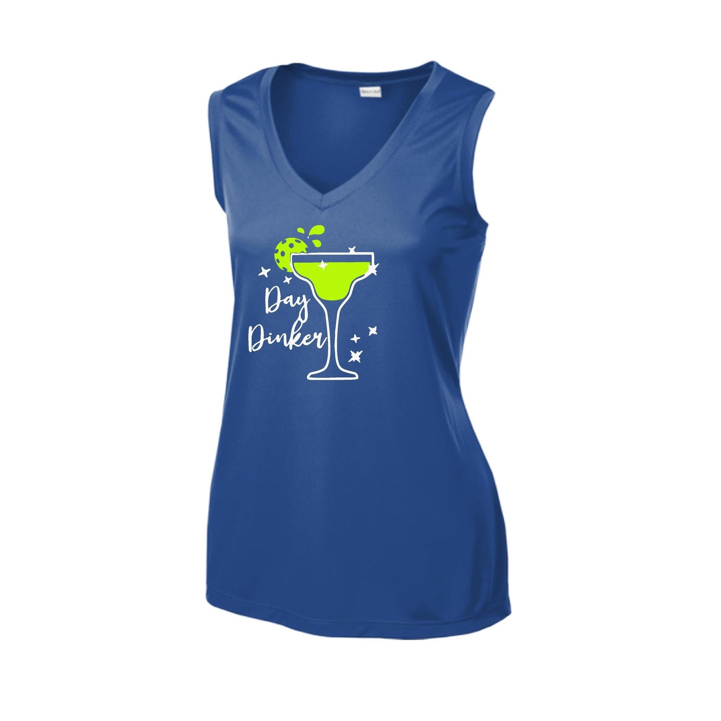 Day Dinker Pickleball Lime | Women’s Sleeveless Athletic Performance T-Shirt | 100% Polyester