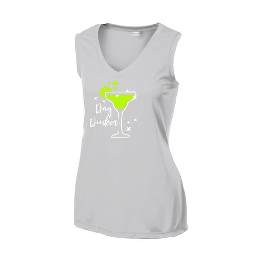 Day Dinker Pickleball Lime | Women’s Sleeveless Athletic Performance T-Shirt | 100% Polyester