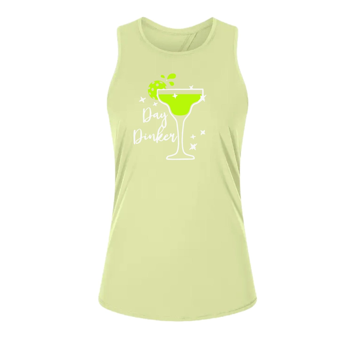 Day Dinker Pickleball Lime | Women's Split Back or Tied Back Pickleball Tank | 80/20 Nylon Spandex Mix