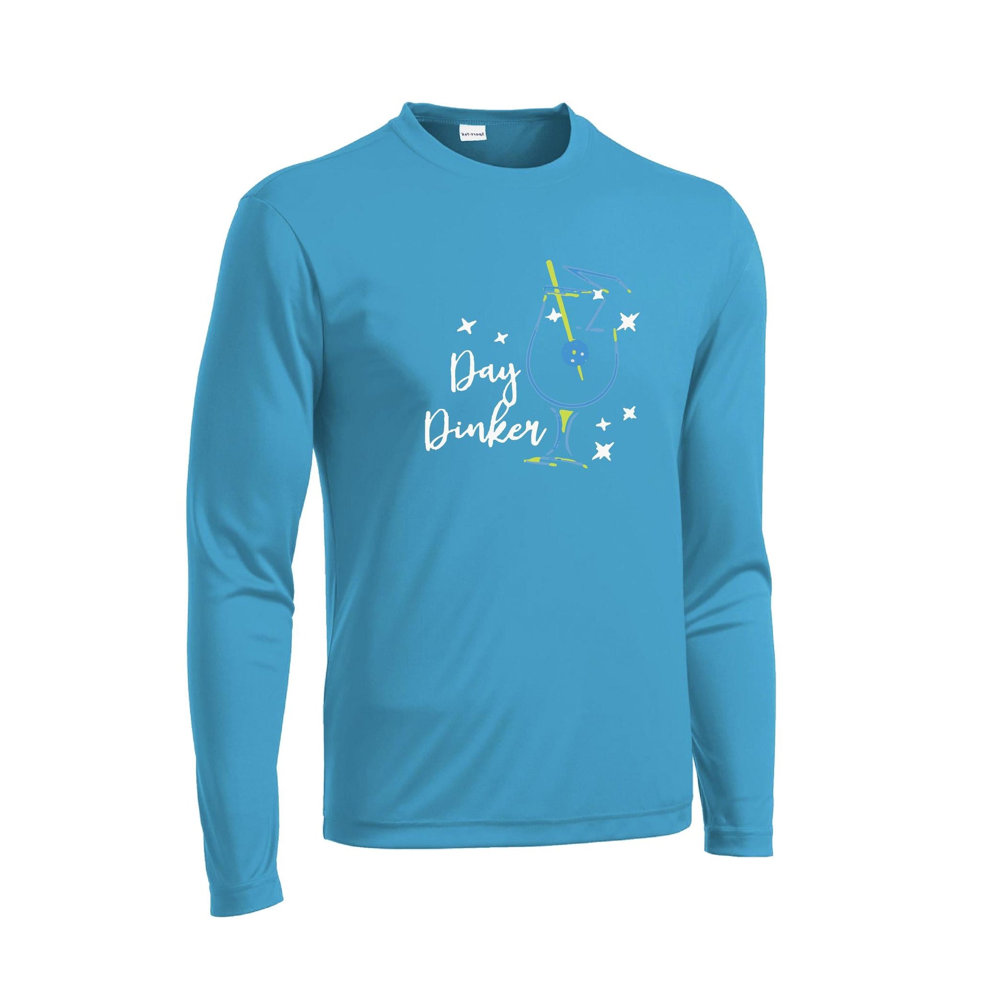 Day Dinker Pickleball Olive | Men's Long Sleeve Athletic Performance T-Shirt | 100% Polyester