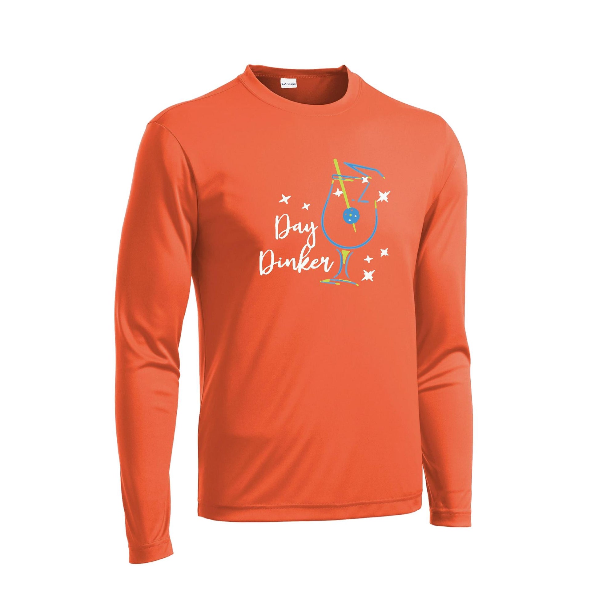 Day Dinker Pickleball Olive | Men's Long Sleeve Athletic Performance T-Shirt | 100% Polyester