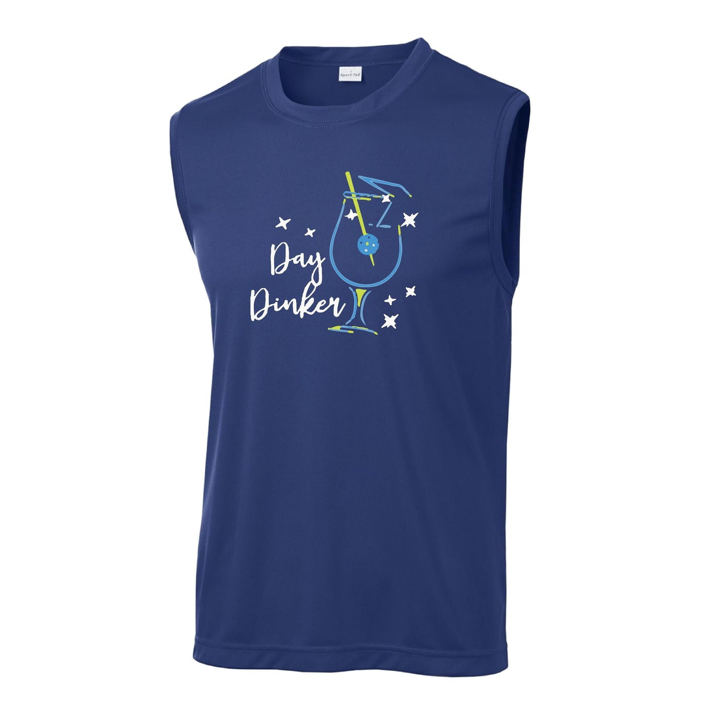 Day Dinker Pickleball Olive | Men's Sleeveless Athletic Performance T-Shirt | 100% Polyester