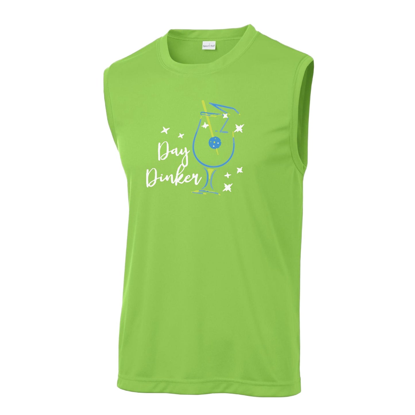 Day Dinker Pickleball Olive | Men's Sleeveless Athletic Performance T-Shirt | 100% Polyester