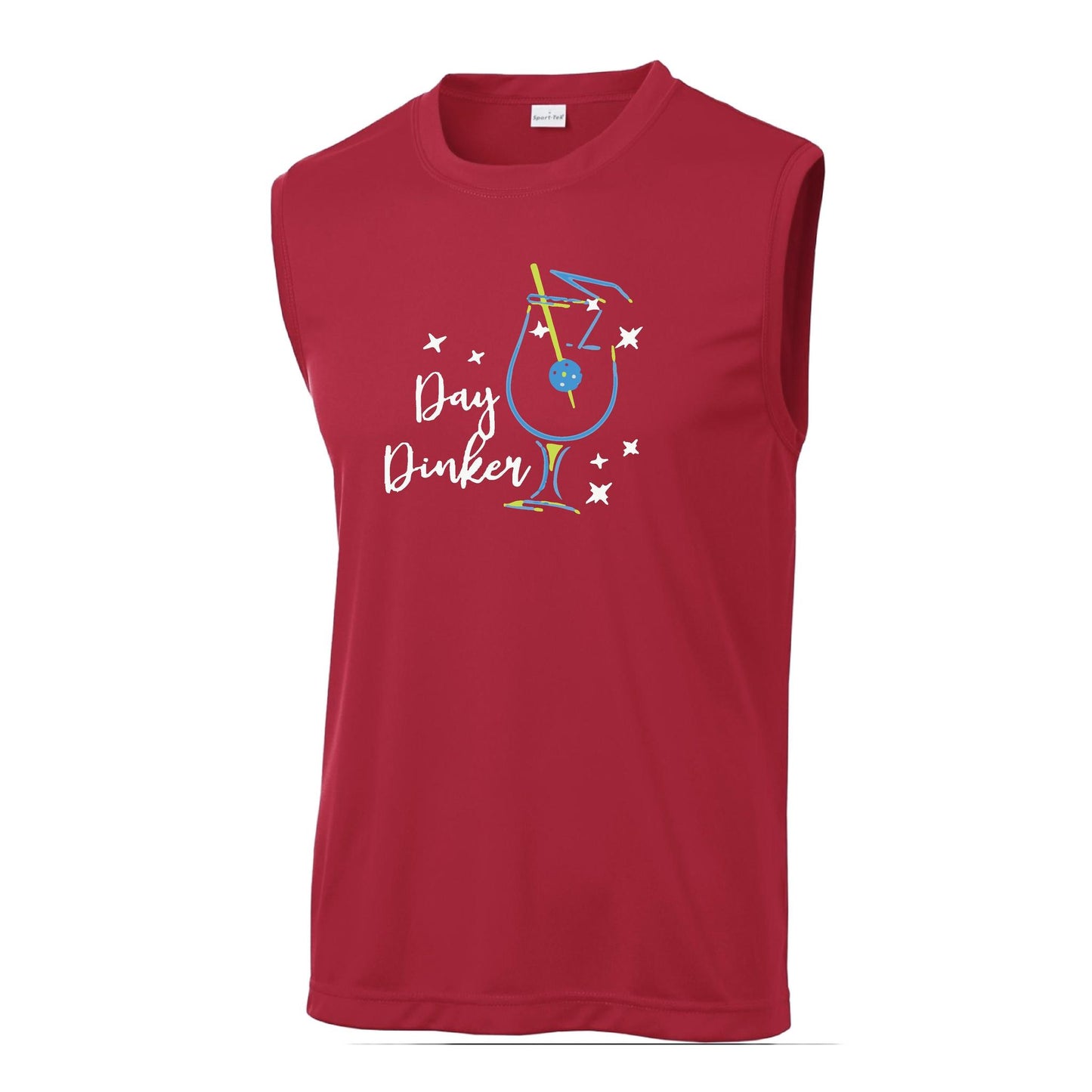 Day Dinker Pickleball Olive | Men's Sleeveless Athletic Performance T-Shirt | 100% Polyester