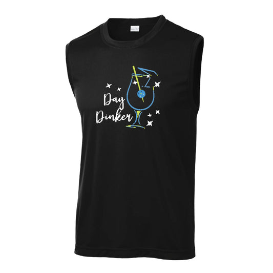 Day Dinker Pickleball Olive | Men's Sleeveless Athletic Performance T-Shirt | 100% Polyester