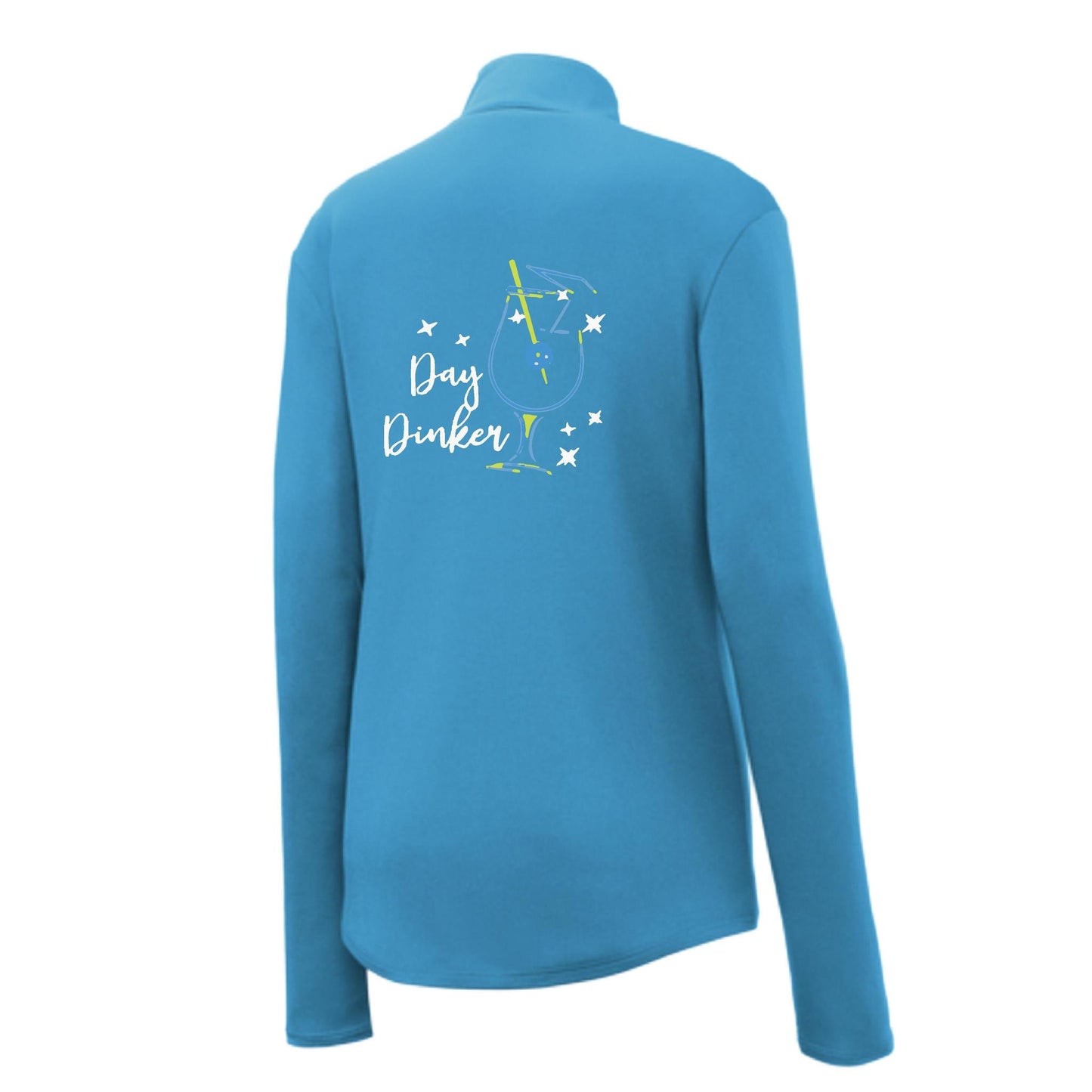 Day Dinker Pickleball Olive | Women's 1/4 Zip Pickleball Performance Pullover Shirt | 100% Polyester