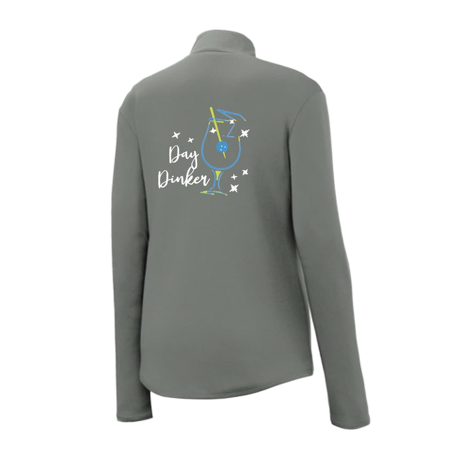 Day Dinker Pickleball Olive | Women's 1/4 Zip Pickleball Performance Pullover Shirt | 100% Polyester