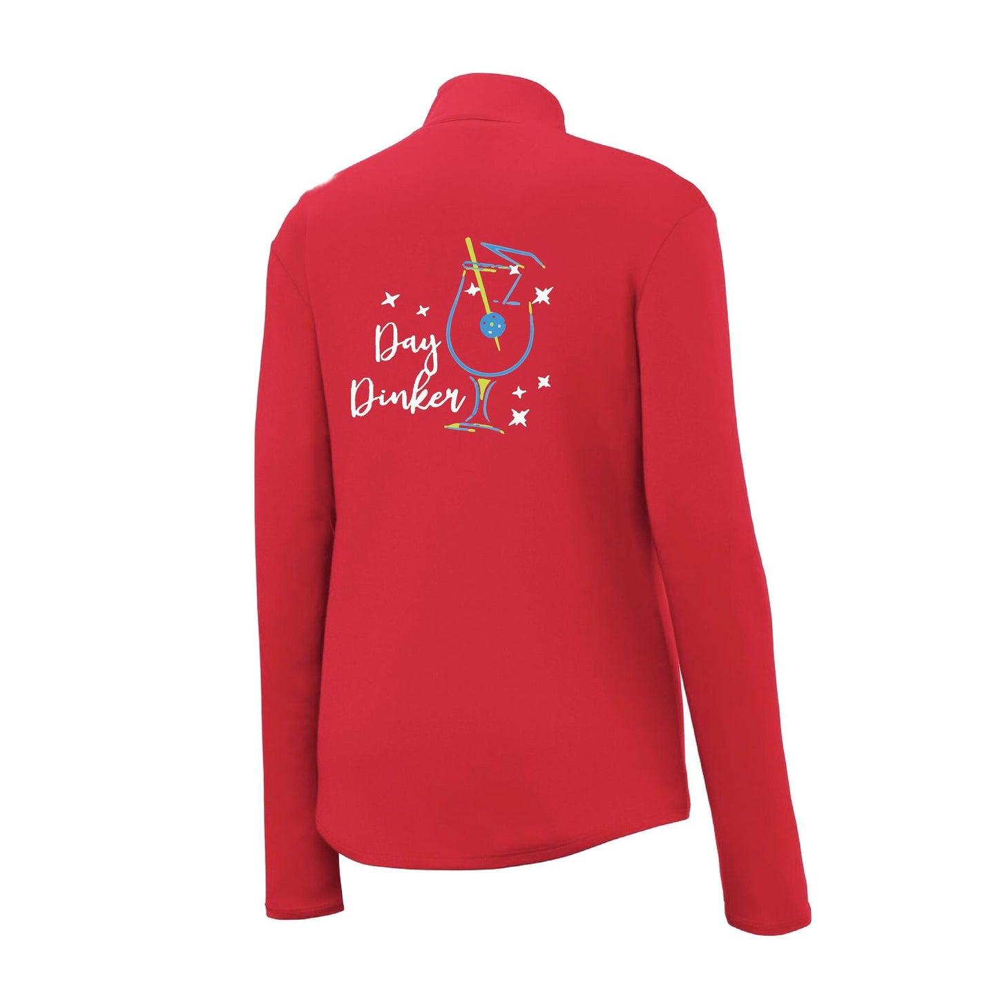 Day Dinker Pickleball Olive | Women's 1/4 Zip Pickleball Performance Pullover Shirt | 100% Polyester