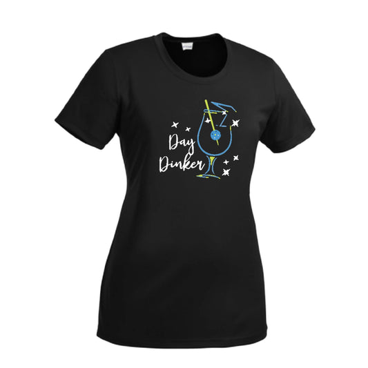 Day Dinker Pickleball Olive | Women’s Short Sleeve Crewneck Pickleball Performance T-Shirts | 100% Polyester