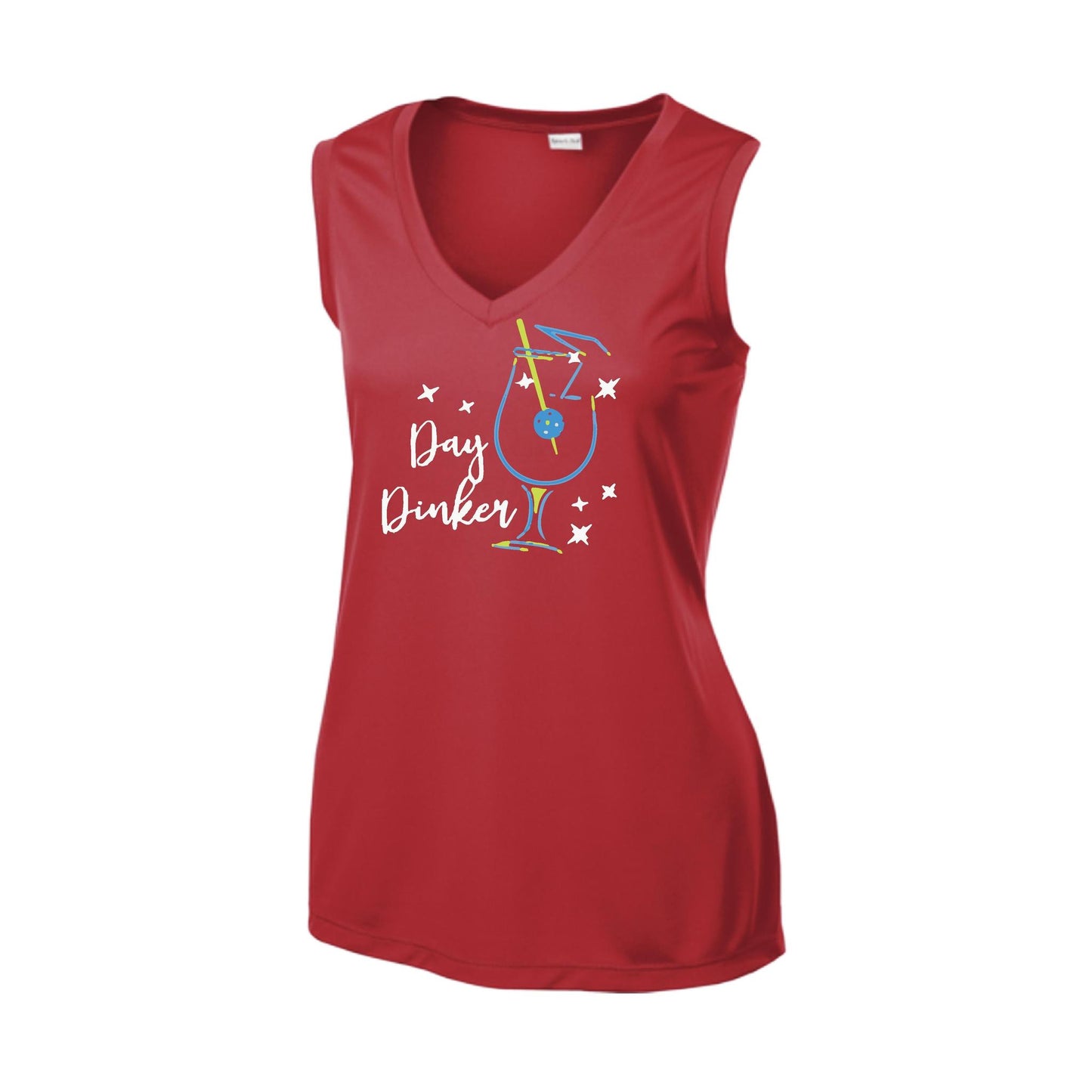 Day Dinker Pickleball Olive | Women’s Sleeveless Athletic Performance T-Shirt | 100% Polyester