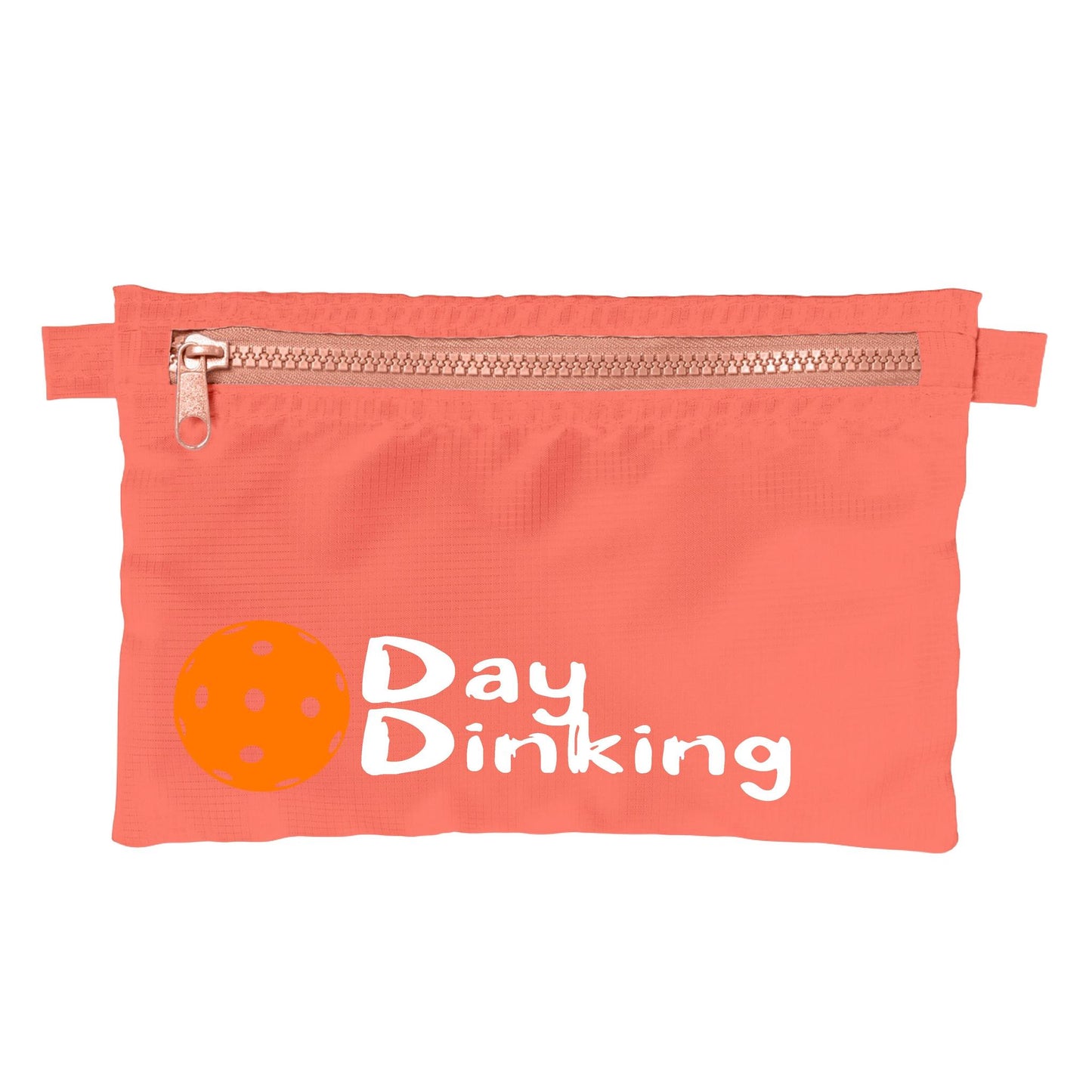 Day Dinking With Pickleballs (Customizable) | Pickleball Cosmetic Stash Pouch Bag | Small Size Court Stash Bag