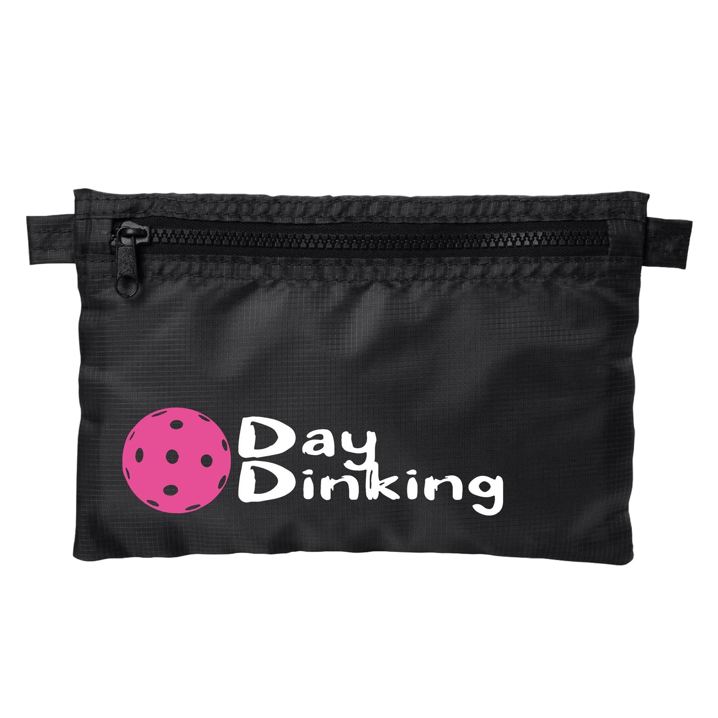 Day Dinking With Pickleballs (Customizable) | Pickleball Cosmetic Stash Pouch Bag | Small Size Court Stash Bag