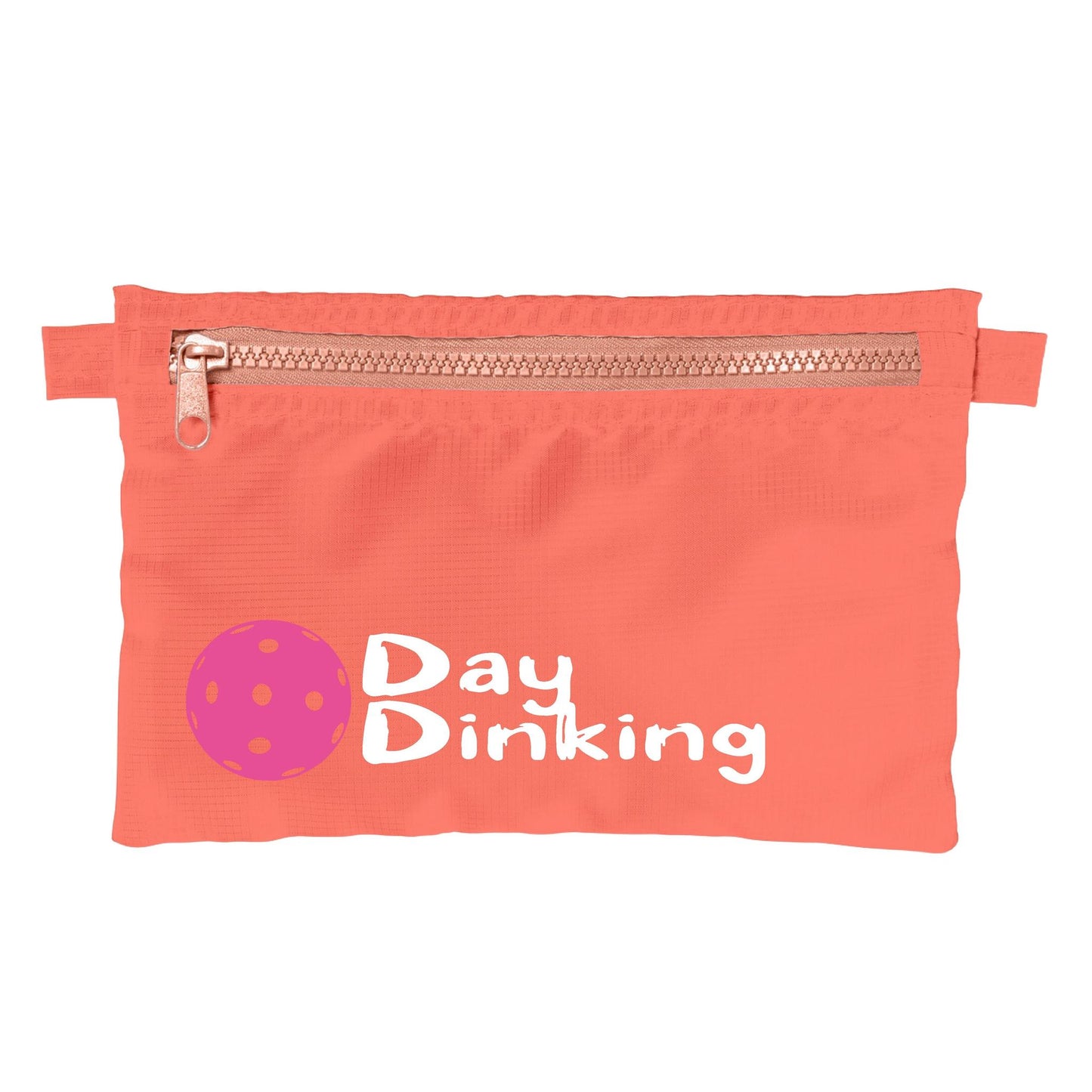 Day Dinking With Pickleballs (Customizable) | Pickleball Cosmetic Stash Pouch Bag | Small Size Court Stash Bag