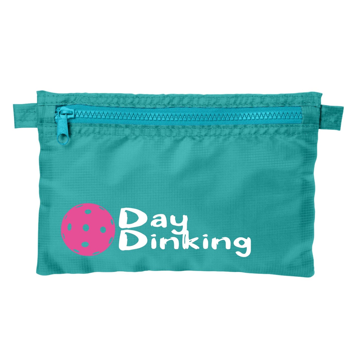 Day Dinking With Pickleballs (Customizable) | Pickleball Cosmetic Stash Pouch Bag | Small Size Court Stash Bag