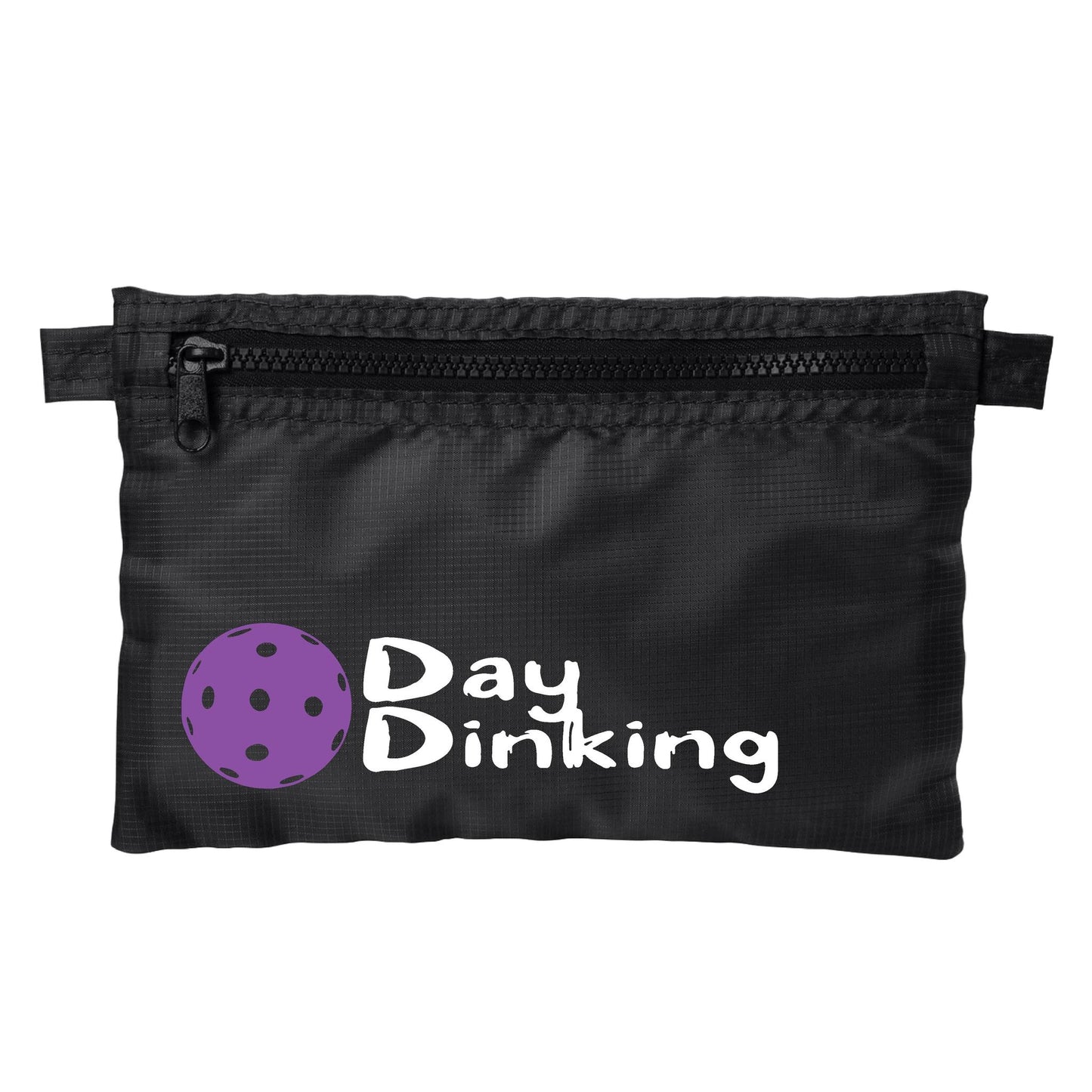 Day Dinking With Pickleballs (Customizable) | Pickleball Cosmetic Stash Pouch Bag | Small Size Court Stash Bag