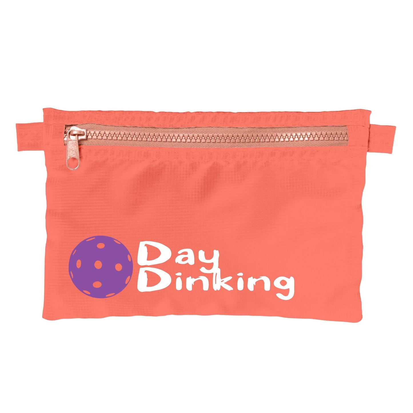 Day Dinking With Pickleballs (Customizable) | Pickleball Cosmetic Stash Pouch Bag | Small Size Court Stash Bag