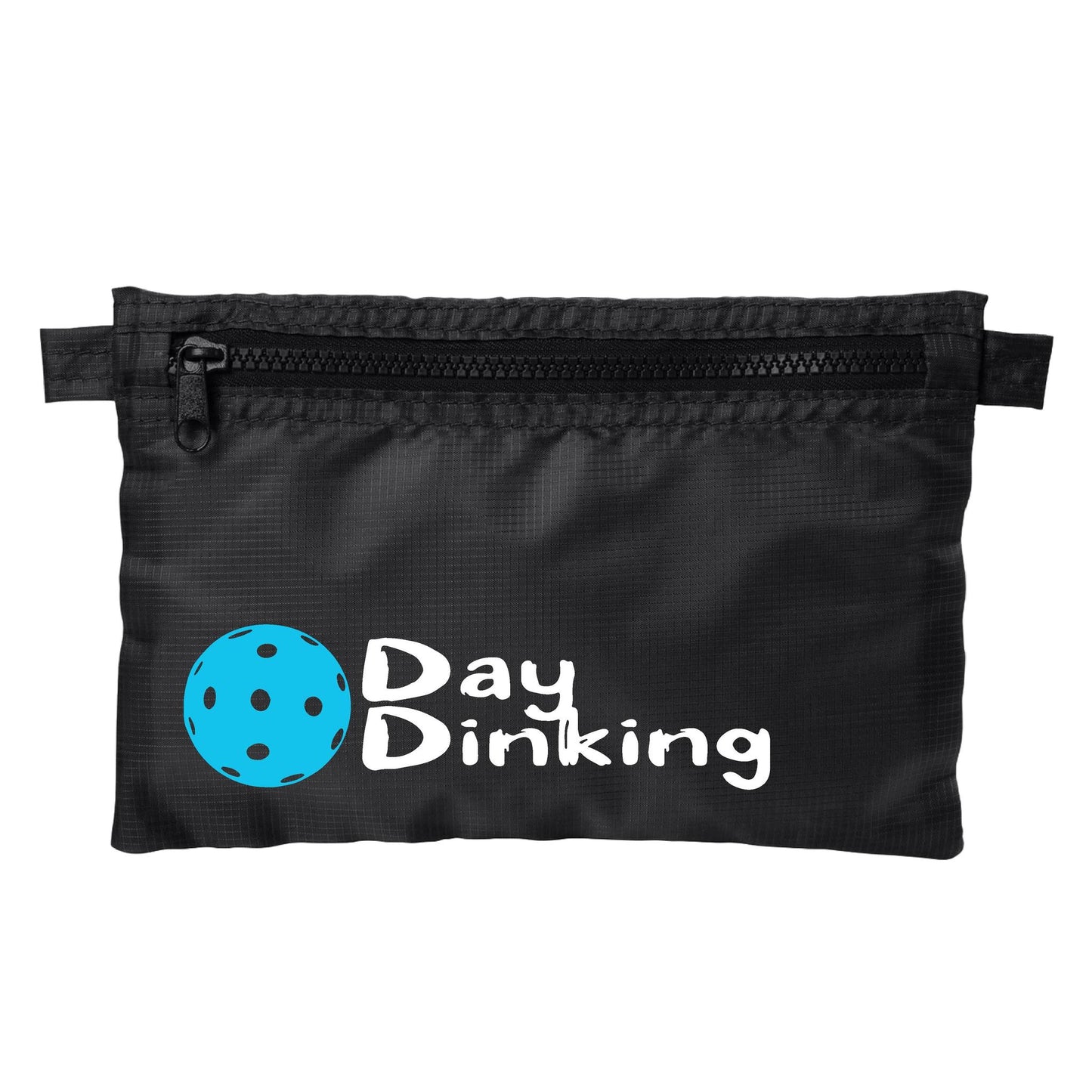 Day Dinking With Pickleballs (Customizable) | Pickleball Cosmetic Stash Pouch Bag | Small Size Court Stash Bag