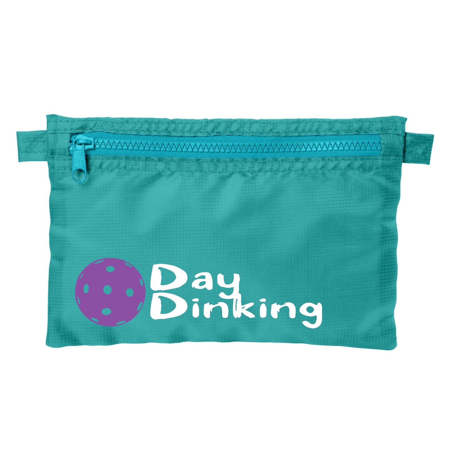 Day Dinking With Pickleballs (Customizable) | Pickleball Cosmetic Stash Pouch Bag | Small Size Court Stash Bag