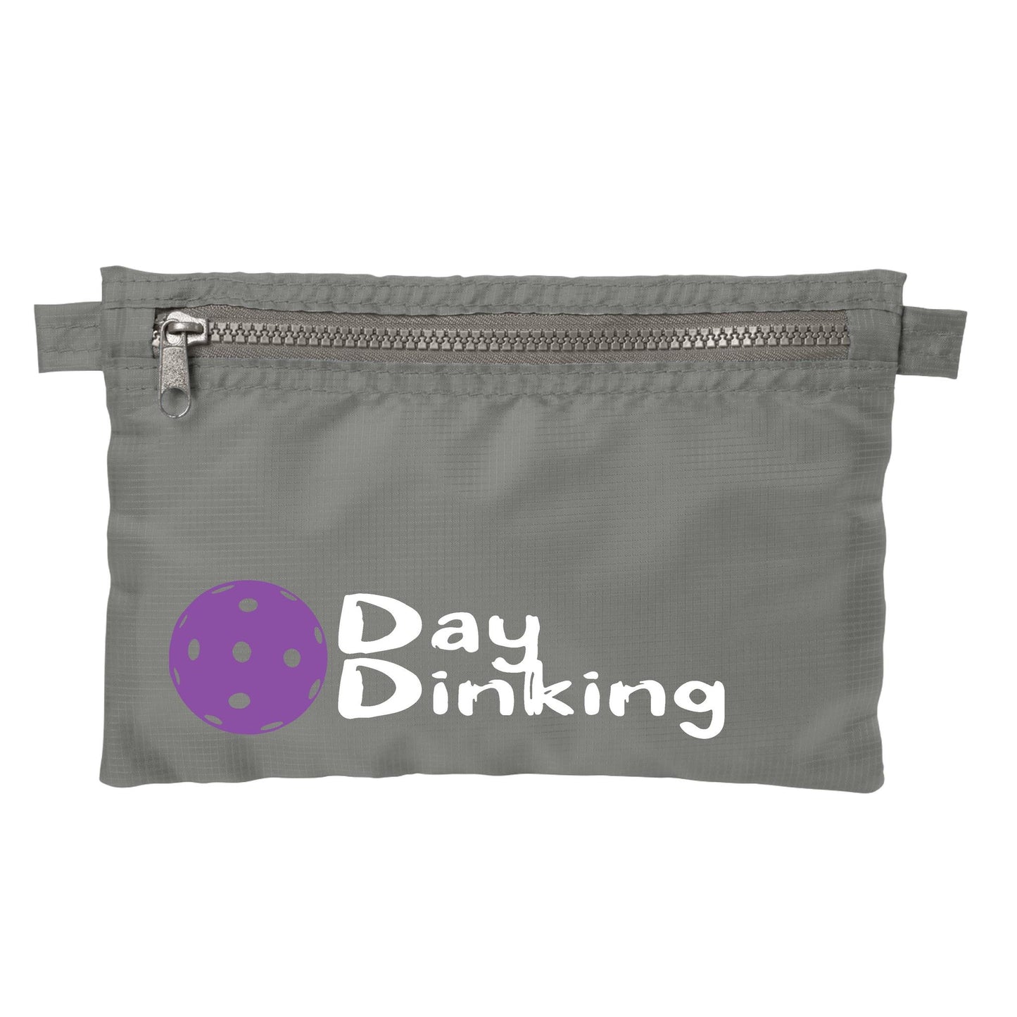 Day Dinking With Pickleballs (Customizable) | Pickleball Cosmetic Stash Pouch Bag | Small Size Court Stash Bag