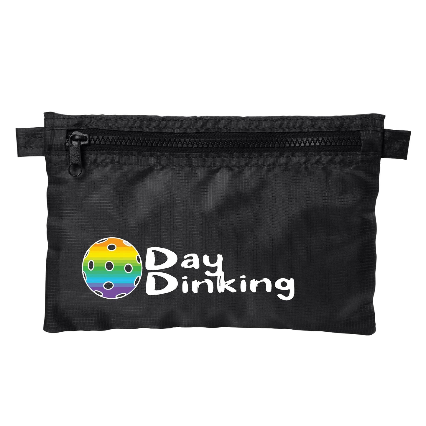 Day Dinking With Pickleballs (Customizable) | Pickleball Cosmetic Stash Pouch Bag | Small Size Court Stash Bag