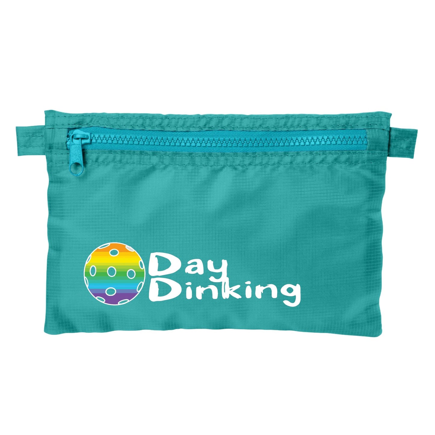 Day Dinking With Pickleballs (Customizable) | Pickleball Cosmetic Stash Pouch Bag | Small Size Court Stash Bag