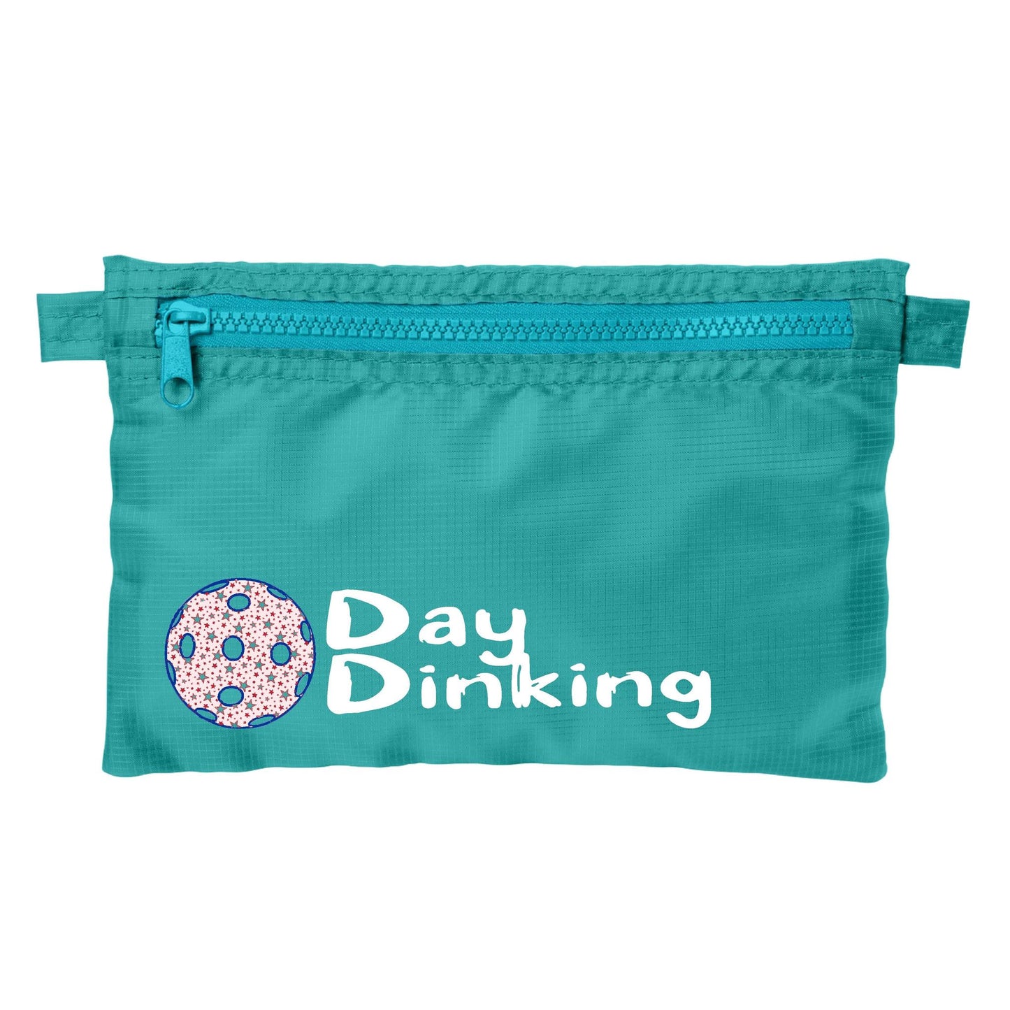 Day Dinking With Pickleballs (Customizable) | Pickleball Cosmetic Stash Pouch Bag | Small Size Court Stash Bag