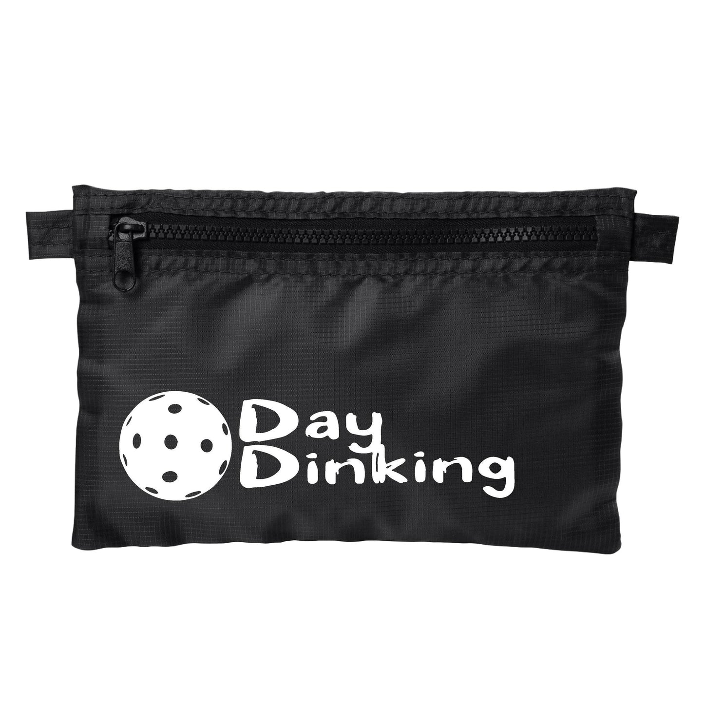 Day Dinking With Pickleballs (Customizable) | Pickleball Cosmetic Stash Pouch Bag | Small Size Court Stash Bag