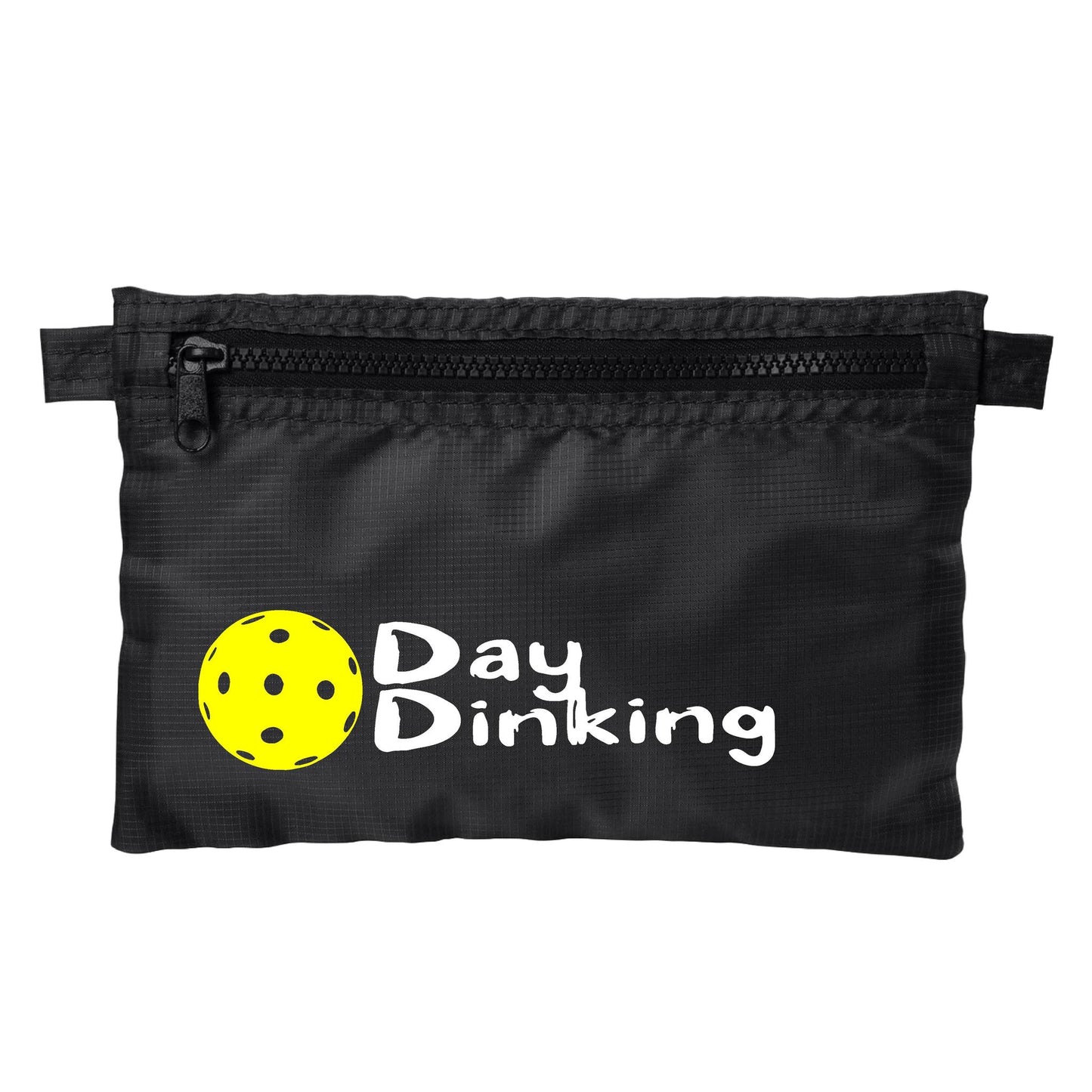 Day Dinking With Pickleballs (Customizable) | Pickleball Cosmetic Stash Pouch Bag | Small Size Court Stash Bag