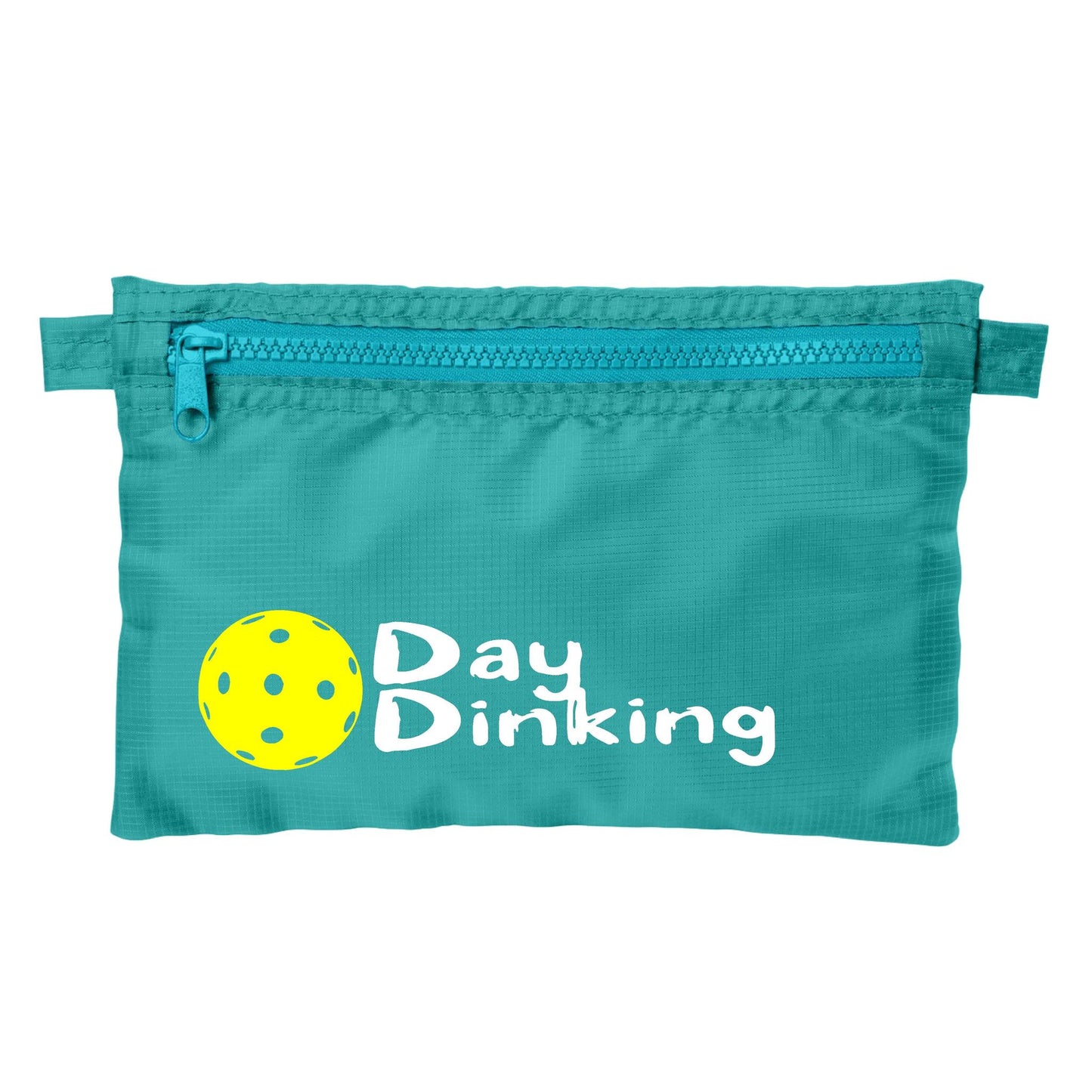Day Dinking With Pickleballs (Customizable) | Pickleball Cosmetic Stash Pouch Bag | Small Size Court Stash Bag