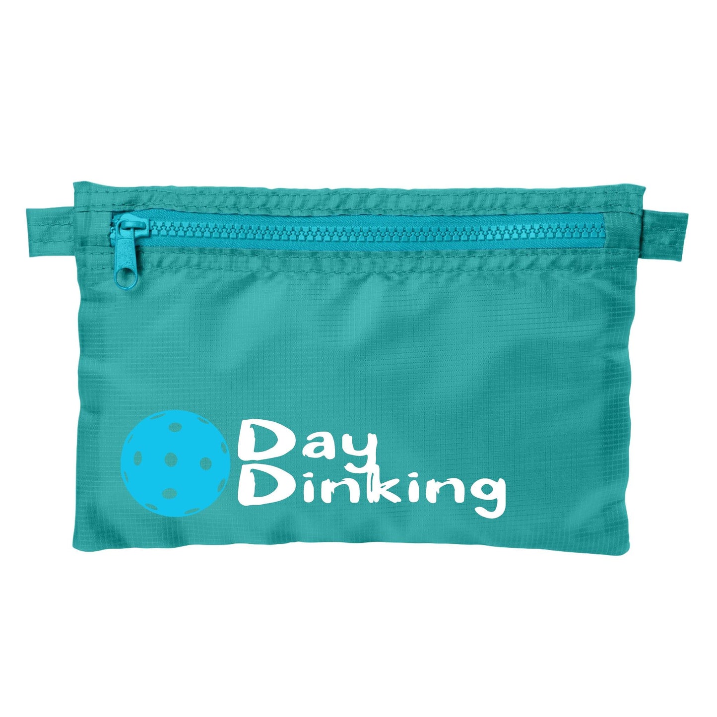 Day Dinking With Pickleballs (Customizable) | Pickleball Cosmetic Stash Pouch Bag | Small Size Court Stash Bag
