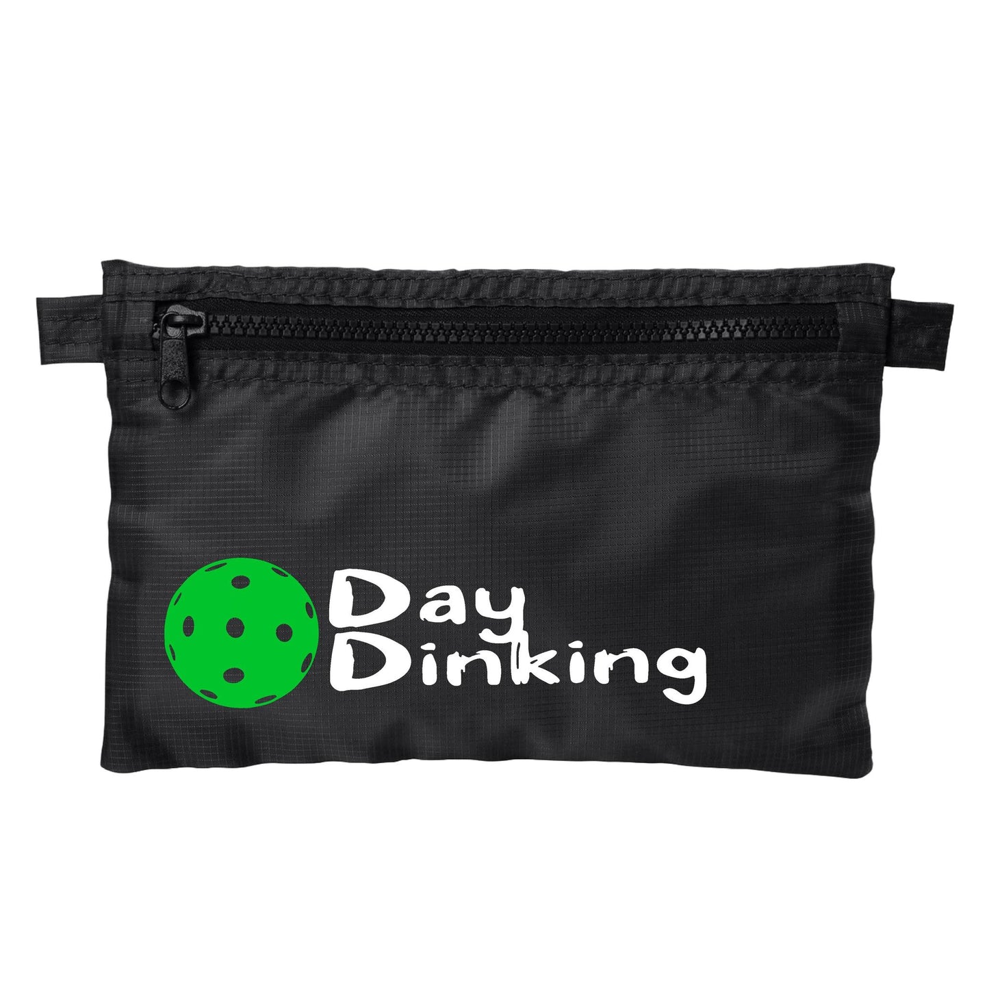 Day Dinking With Pickleballs (Customizable) | Pickleball Cosmetic Stash Pouch Bag | Small Size Court Stash Bag
