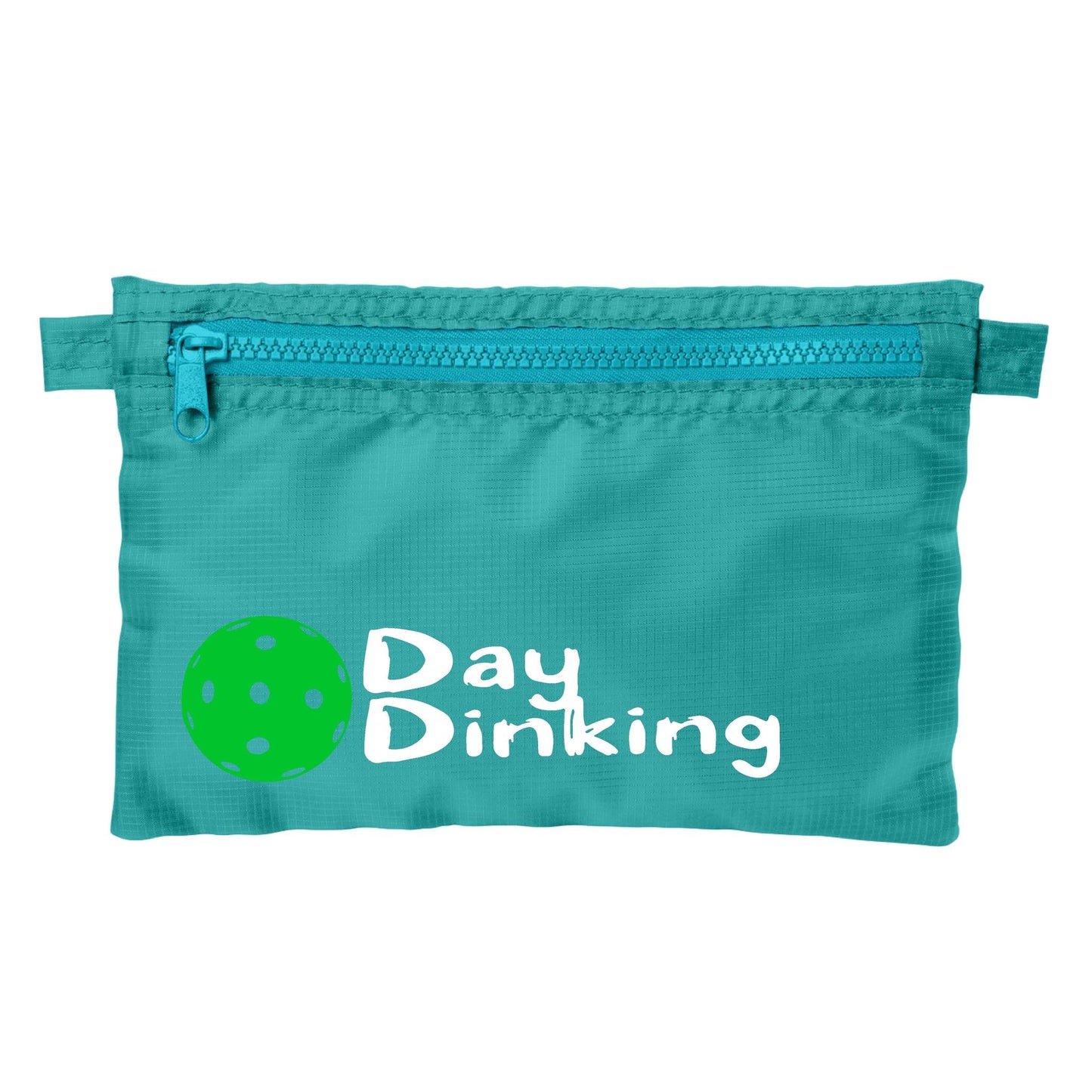 Day Dinking With Pickleballs (Customizable) | Pickleball Cosmetic Stash Pouch Bag | Small Size Court Stash Bag