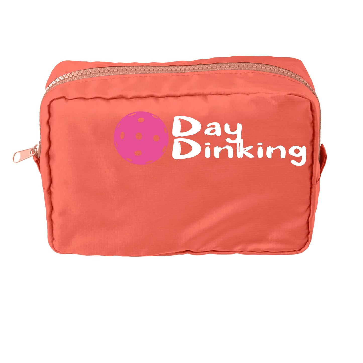 Day Dinking With Pickleballs (Customizable) | Pickleball Dimensional Cosmetic Pouch Bag | Small Size Court Dimensional Bag