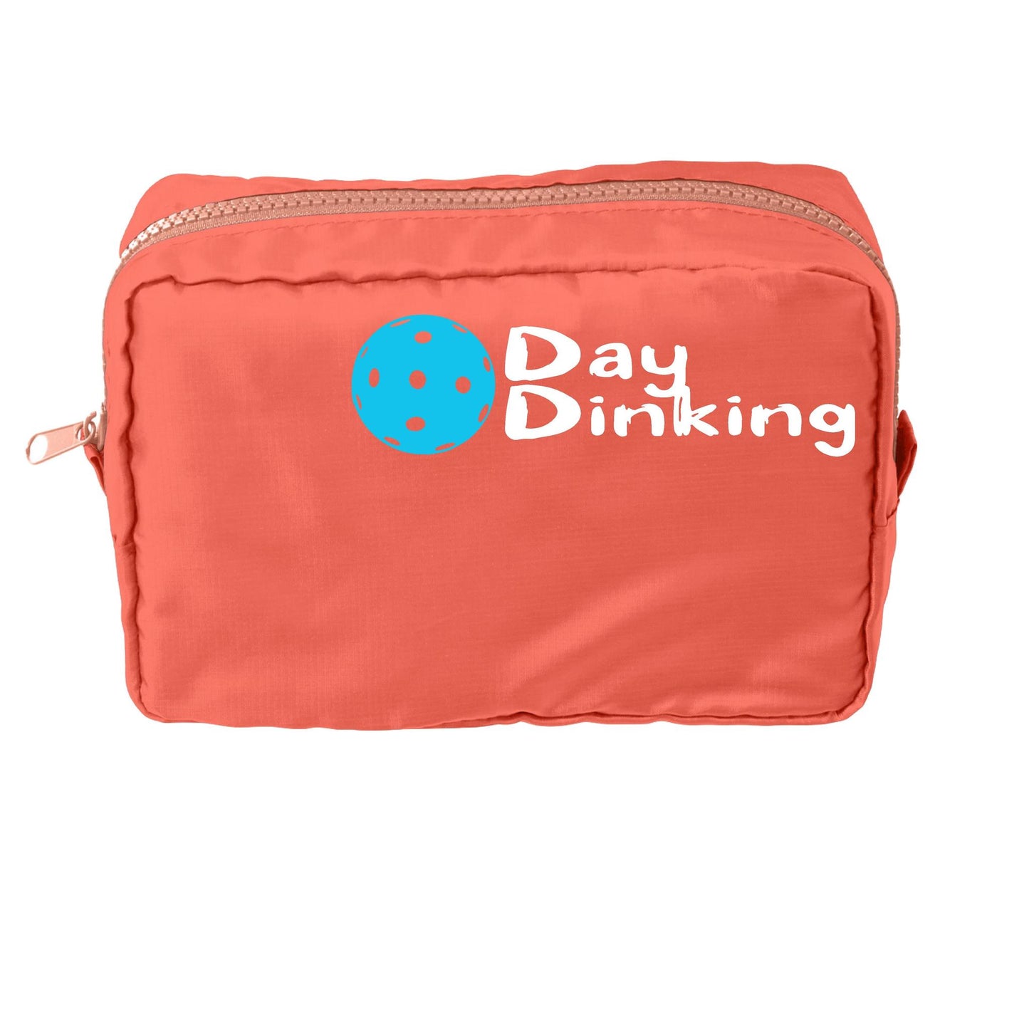 Day Dinking With Pickleballs (Customizable) | Pickleball Dimensional Cosmetic Pouch Bag | Small Size Court Dimensional Bag