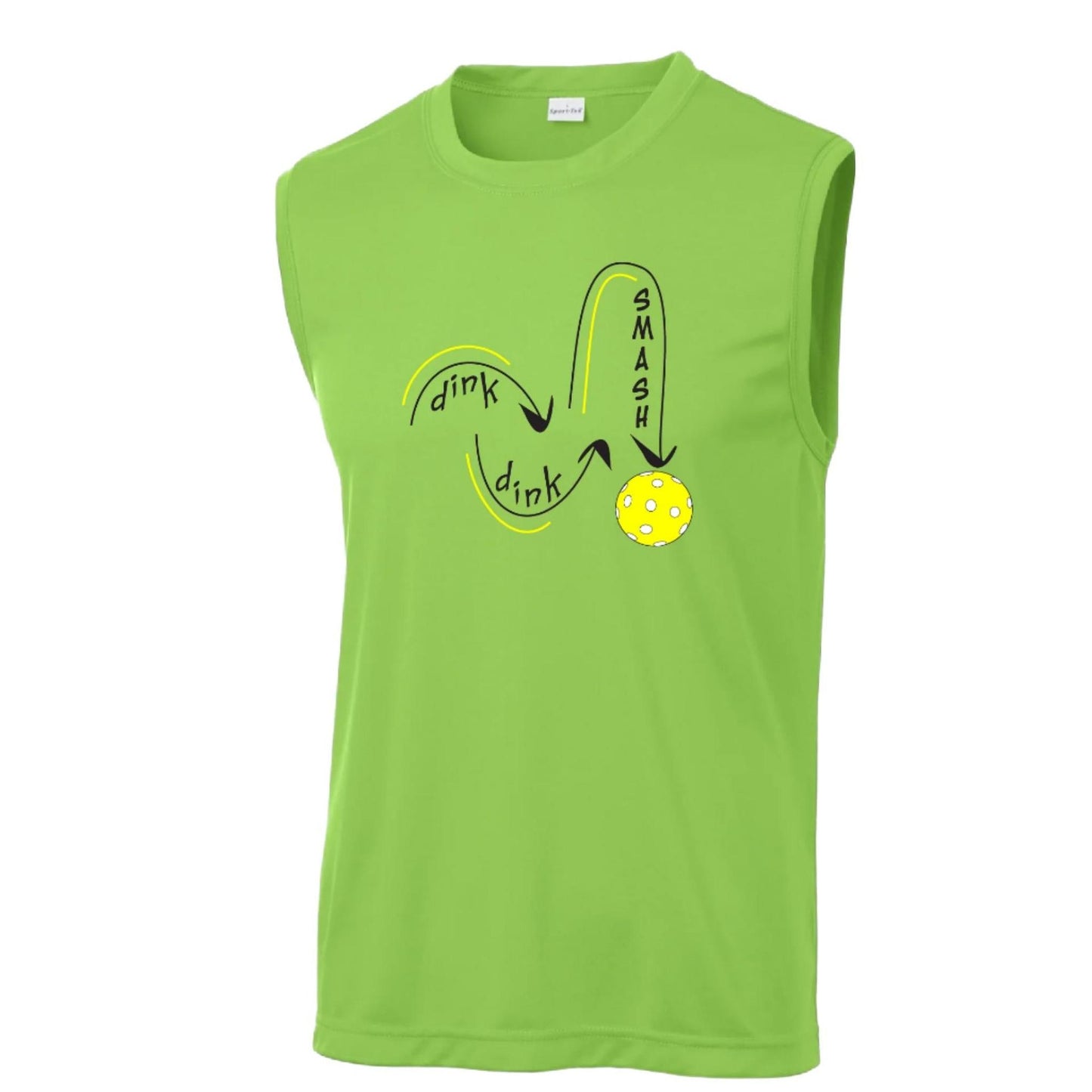 Dink Dink Smash | Clearance Men’s Sleeveless Pickleball Performance T-Shirt | 100% Polyester